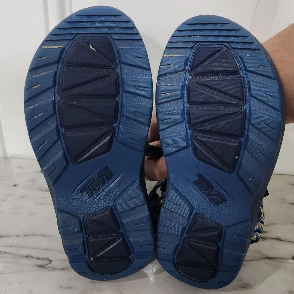 Teva blue triple velcro strap kid's sandals Size 13
